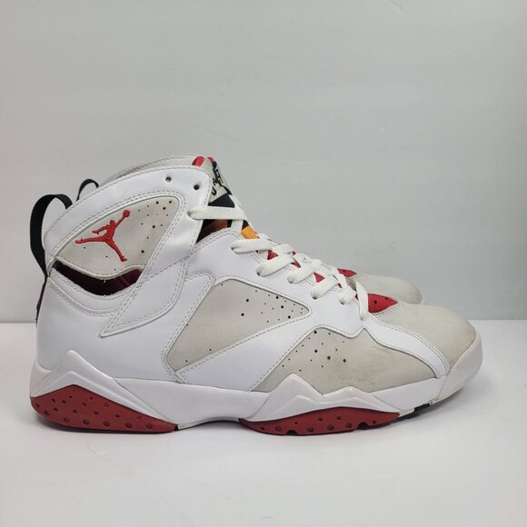 Air Jordan 7 Hare 2008 Men's White Red Sneakers 304775-102 US Size 12 - Picture 1 of 8
